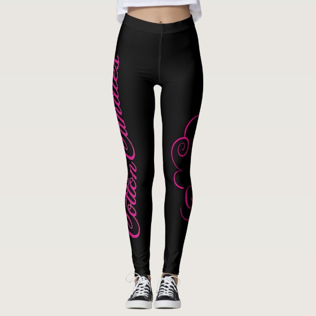 CC Leggings text and graphic logo, Black (Front)