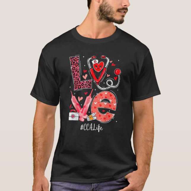 Cca Nurse Life Love Heart Stethoscope Rn Nurse Mum T-Shirt (Front)