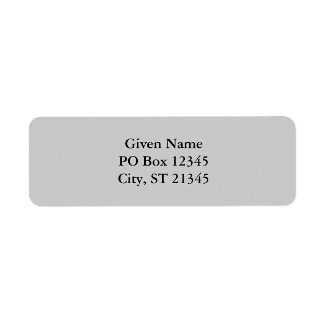 CCCCCC Grey Return Address Label (Front)
