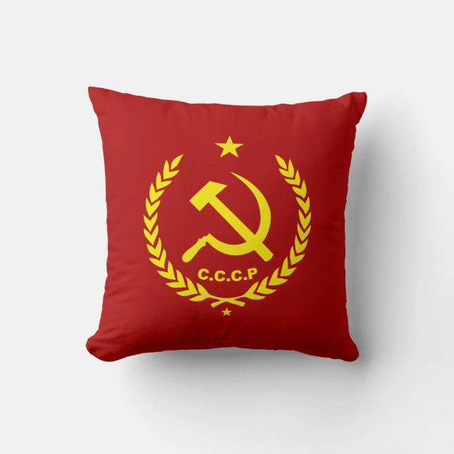 CCCP Communist Hammer and Sickle Badge Cushion (Front)