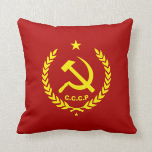 CCCP Communist Hammer and Sickle Badge Cushion