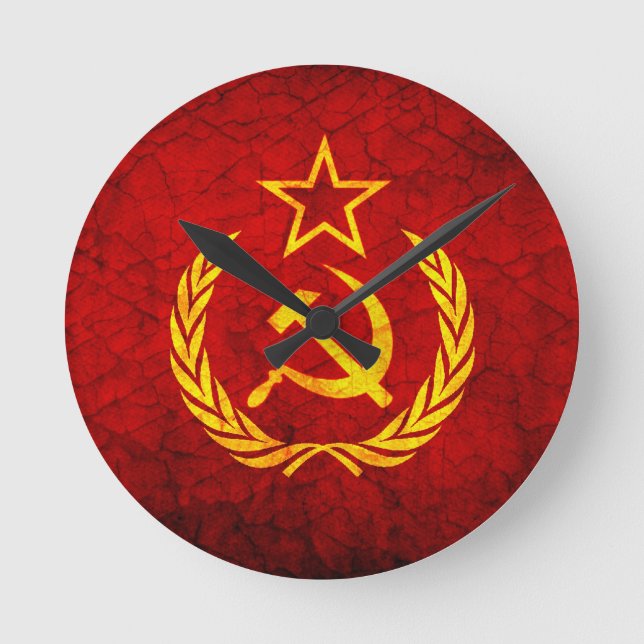 CCCP flag vintage Round Clock (Front)