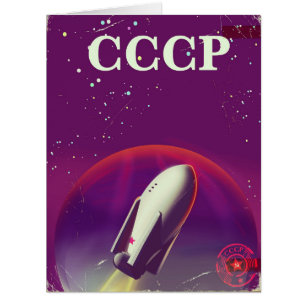 CCCP Soviet space race travel poster