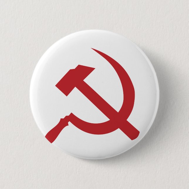 cccp ussr hammer and sickle 6 cm round badge (Front)