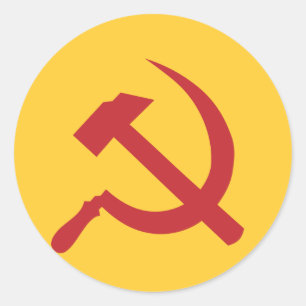 cccp ussr hammer and sickle classic round sticker