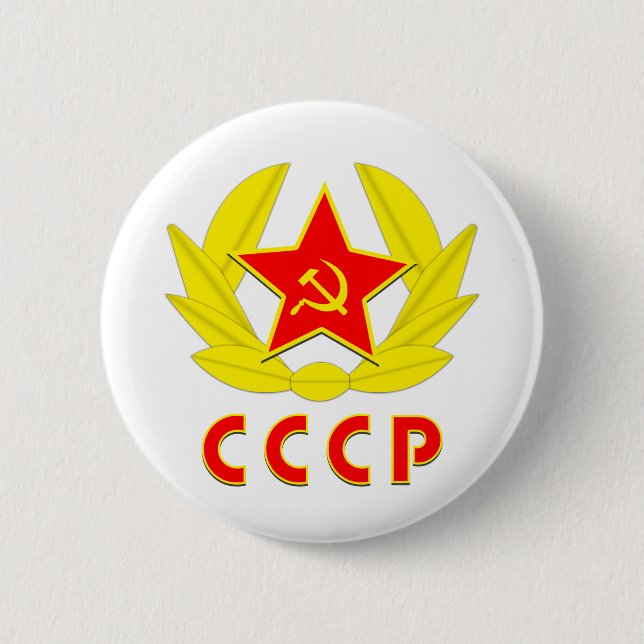cccp ussr hammer and sickle emblem 6 cm round badge (Front)