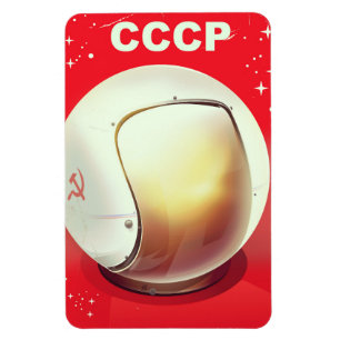 CCCP vintage red Soviet Space poster Magnet