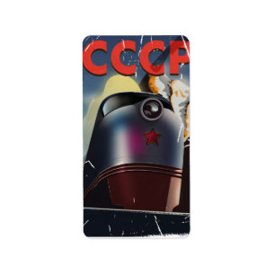 CCCP vintage Soviet Locomotive Poster Label