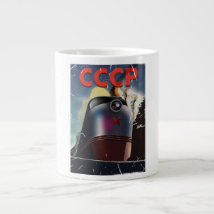 CCCP vintage Soviet Locomotive Poster Large Coffee Mug