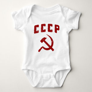 cccp vintage ussr hammer and sickle baby bodysuit