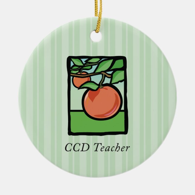 CCD Teacher Thank You, Apple Ceramic Ornament (Front)