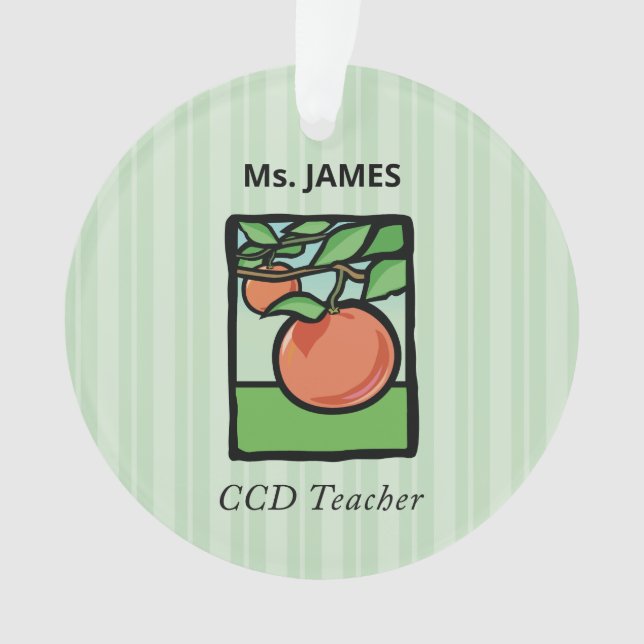 CCD Teacher Thank You, Apple Ornament (Front)