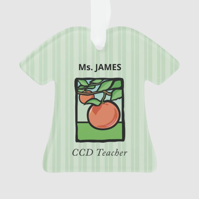 CCD Teacher Thank You, Apple Ornament (Front)