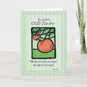 CCD Teacher Thank You, Apple Thank You Card