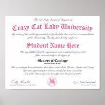 CCLU Diploma - Pink Seal - Cat Portrait