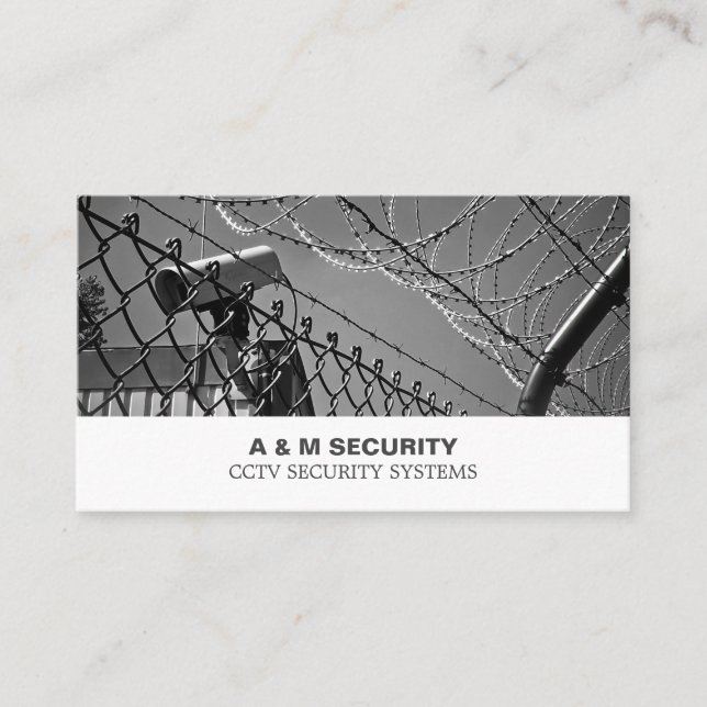 CCTV & Barbed Wire, Security Camera Service Business Card (Front)