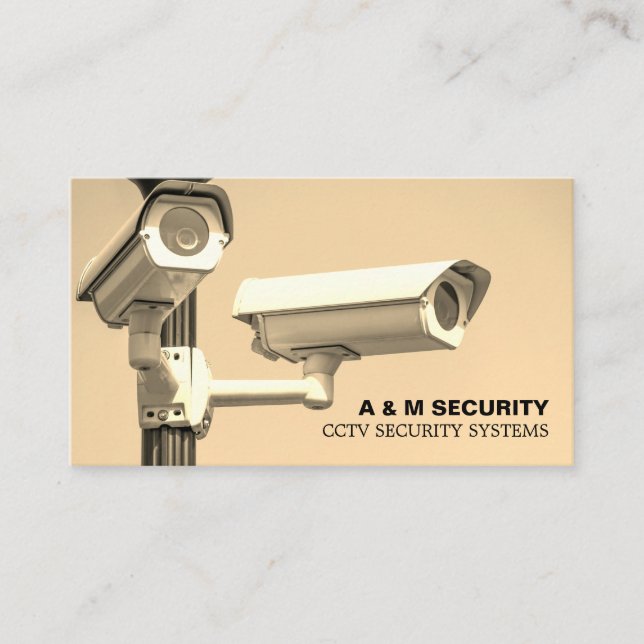 CCTV Mounted Cameras, Security Camera Service Business Card (Front)