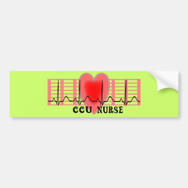 CCU Nurse Gift Ekg paper and Heart Design Bumper Sticker (Front)