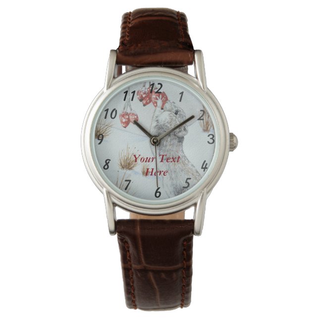 ccute field mouse snow scene seasonal willdlife watch (Front)