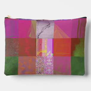 CD1FE646 Abstract Digital Glitch Art Grid Pattern Accessory Pouch