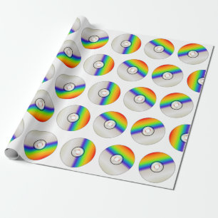 CD Disk Repeating Background Wrapping Paper