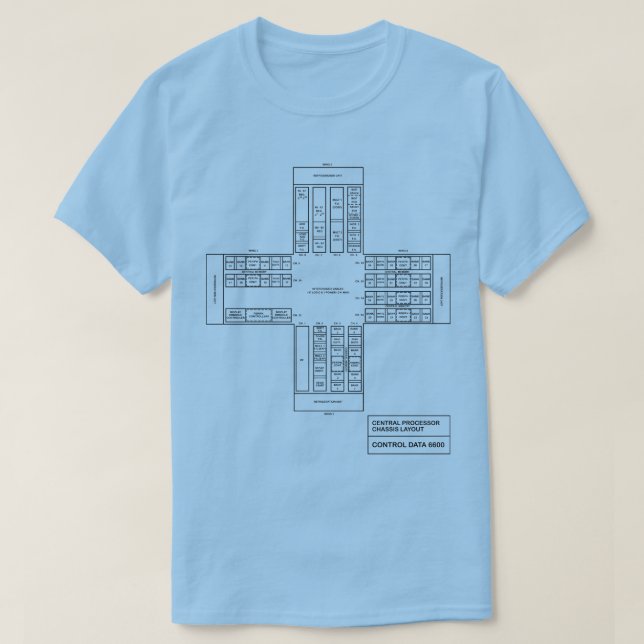 CDC 6600 Chassis Layout T-Shirt (Design Front)