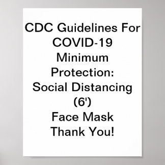 CDC Guidelines For COVID-19 Poster