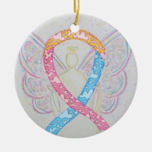 CDH Awareness Ribbon Angel Art Ornaments
