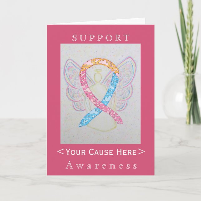 CDH Awareness Ribbon Angel Customised Card (Front)