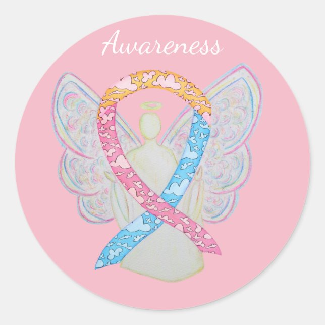 CDH Awareness Ribbon Cherub Angel Decal Stickers (Front)