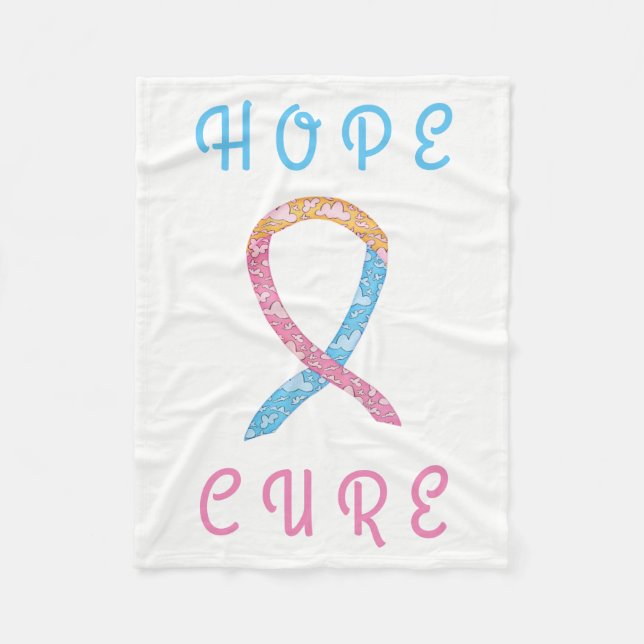 CDH Awareness Ribbon Custom Soft Fleece Blanket (Front)