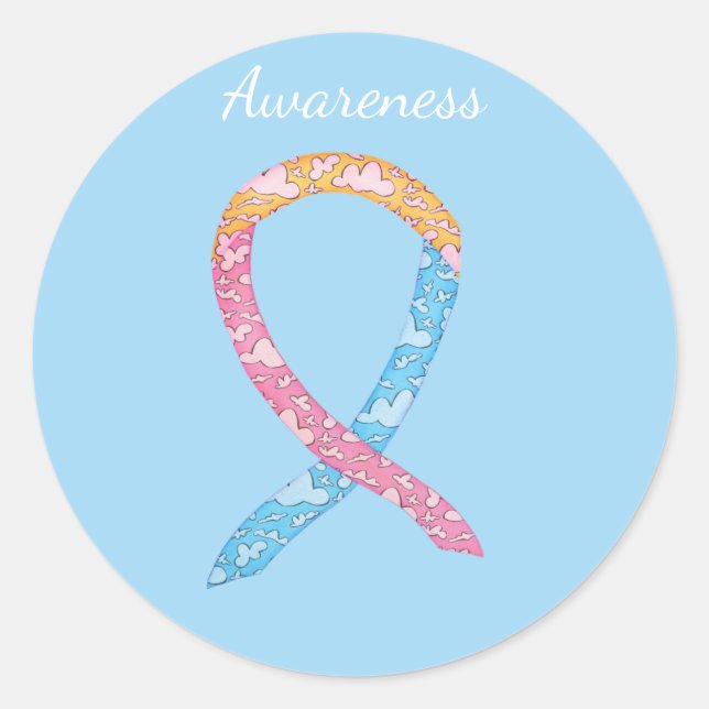 CDH Awareness Ribbon Custom  Sticker Decals (Front)