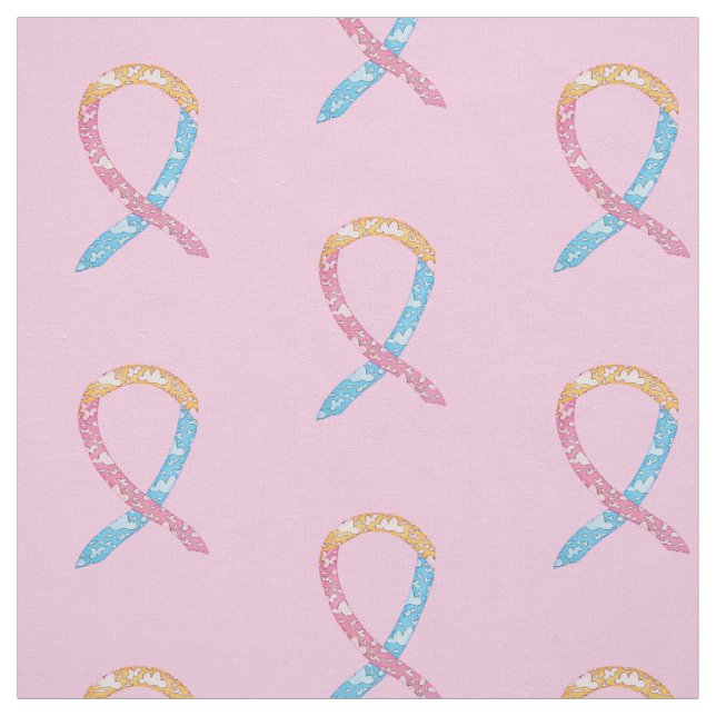 CDH Clouds Awareness Ribbon Fabric Custom Material (Swatch)