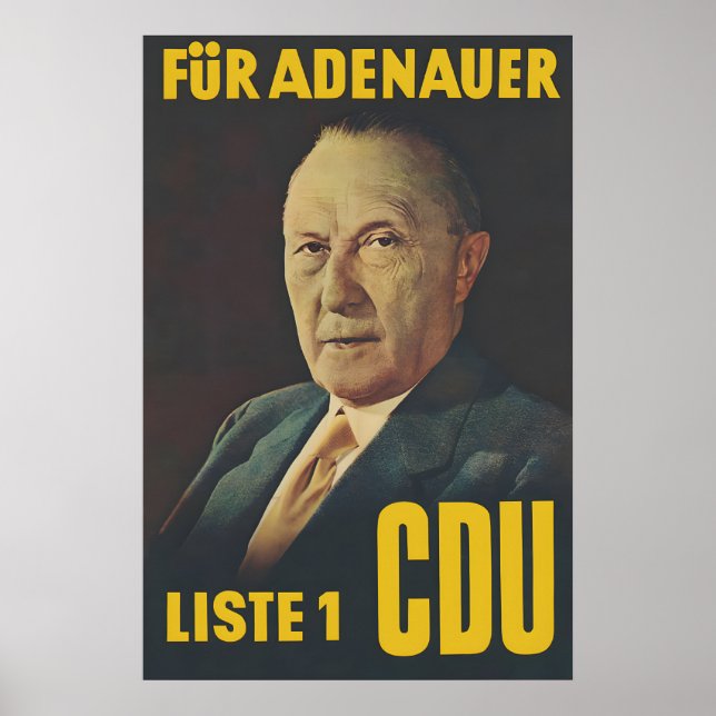 CDU Election Poster 1955 For Adenauer Konrad (Front)