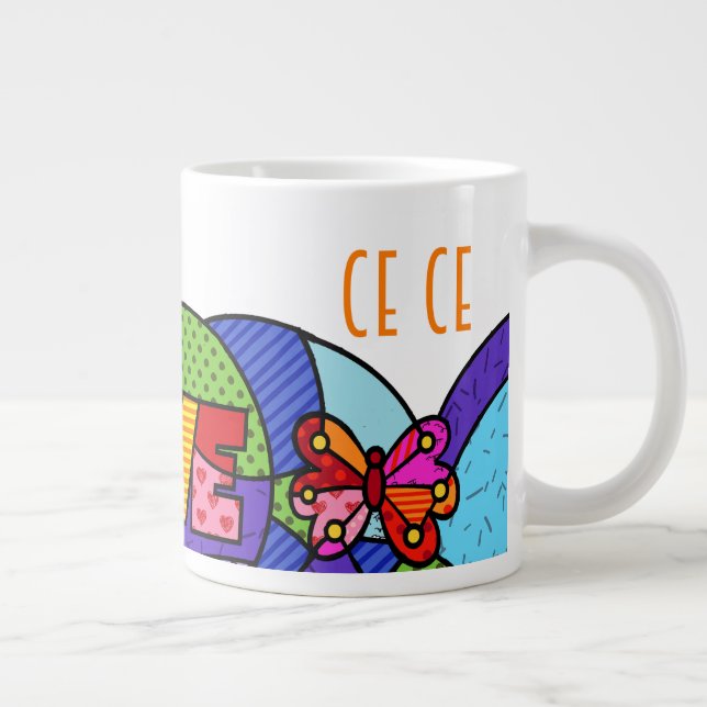 Ce Ce Pop art colourful exclusive design Large Coffee Mug (Right)
