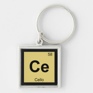 Ce - Cello Music Chemistry Periodic Table Symbol Key Ring