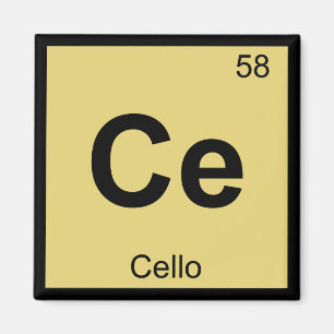 Ce - Cello Music Chemistry Periodic Table Symbol Magnet