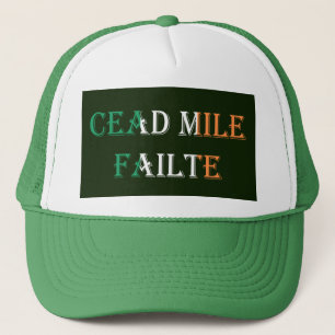 Cead Mile Failte on Irish Flag thcnt Trucker Hat