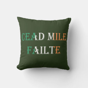 Cead Mile Failte on Irish Flag tpcnt Cushion