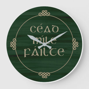 Ceald Mile Failte Wall Clock,Irish Decor Large Clock