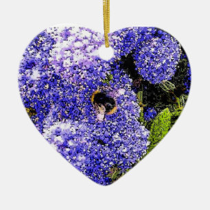 Ceanothus Floral Bee Ceramic Ornament