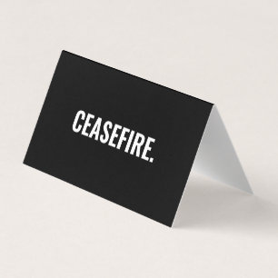 Ceasefire black white minimalist anti war card