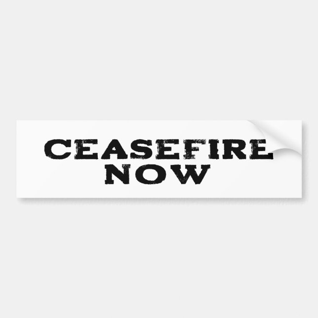 CEASEFIRE NOW FREE PALESTINE END GENOCIDE BUMPER STICKER (Front)