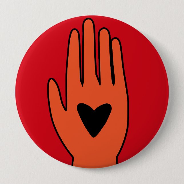 Ceasefire now hand Palestine graphic design  10 Cm Round Badge (Front)