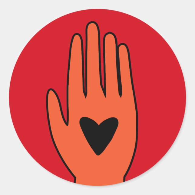 Ceasefire now hand Palestine graphic design  Classic Round Sticker (Front)