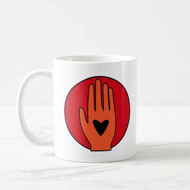 Ceasefire now hand Palestine graphic design  Coffee Mug (Left)