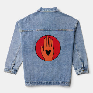 Ceasefire now hand Palestine graphic design  Denim Jacket