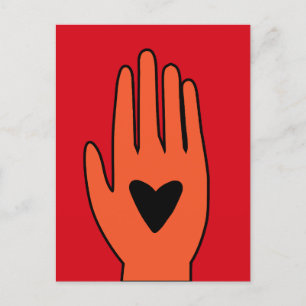 Ceasefire now hand Palestine graphic design  Postcard