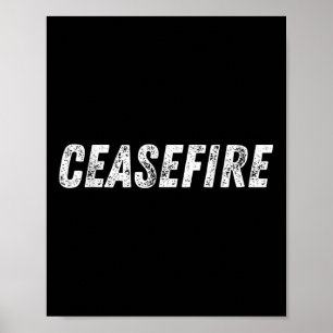 Ceasefire Stop Fighting No War Peace Vintage Poster