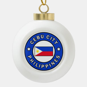 Cebu City Philippines Ceramic Ball Christmas Ornament